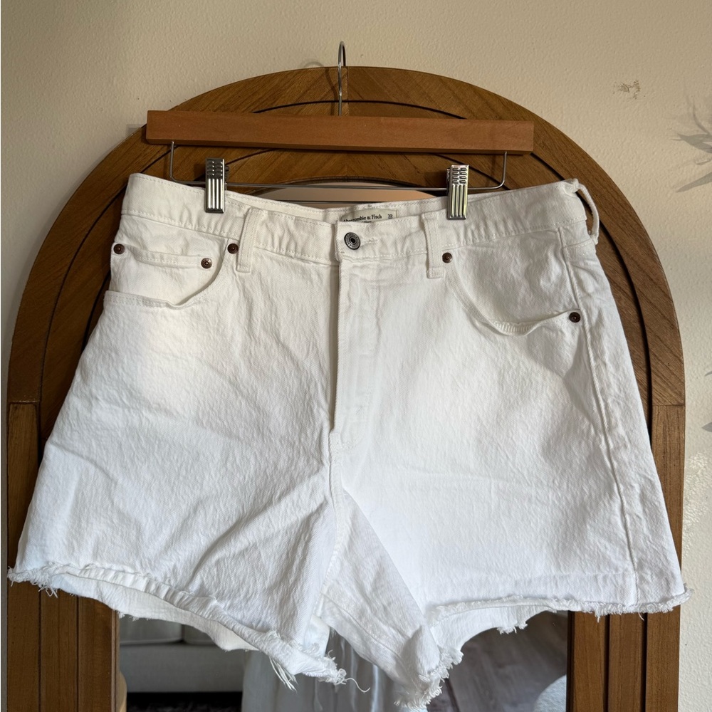 Abercrombie & Fitch White Jean Shorts